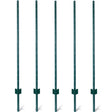 5Feet 5Pack Heavy Duty Metal Fence Post with U - Channel Steel U - Post for Holding Garden Wire Corner Anchor - Green - Fab Heavy Parts