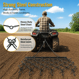 5FTX4.5FT Heavy-Duty Steel Drag Harrow Field Leveling Chain Rake for ATV UTV Compact Utility Tractor - Fab Heavy Parts