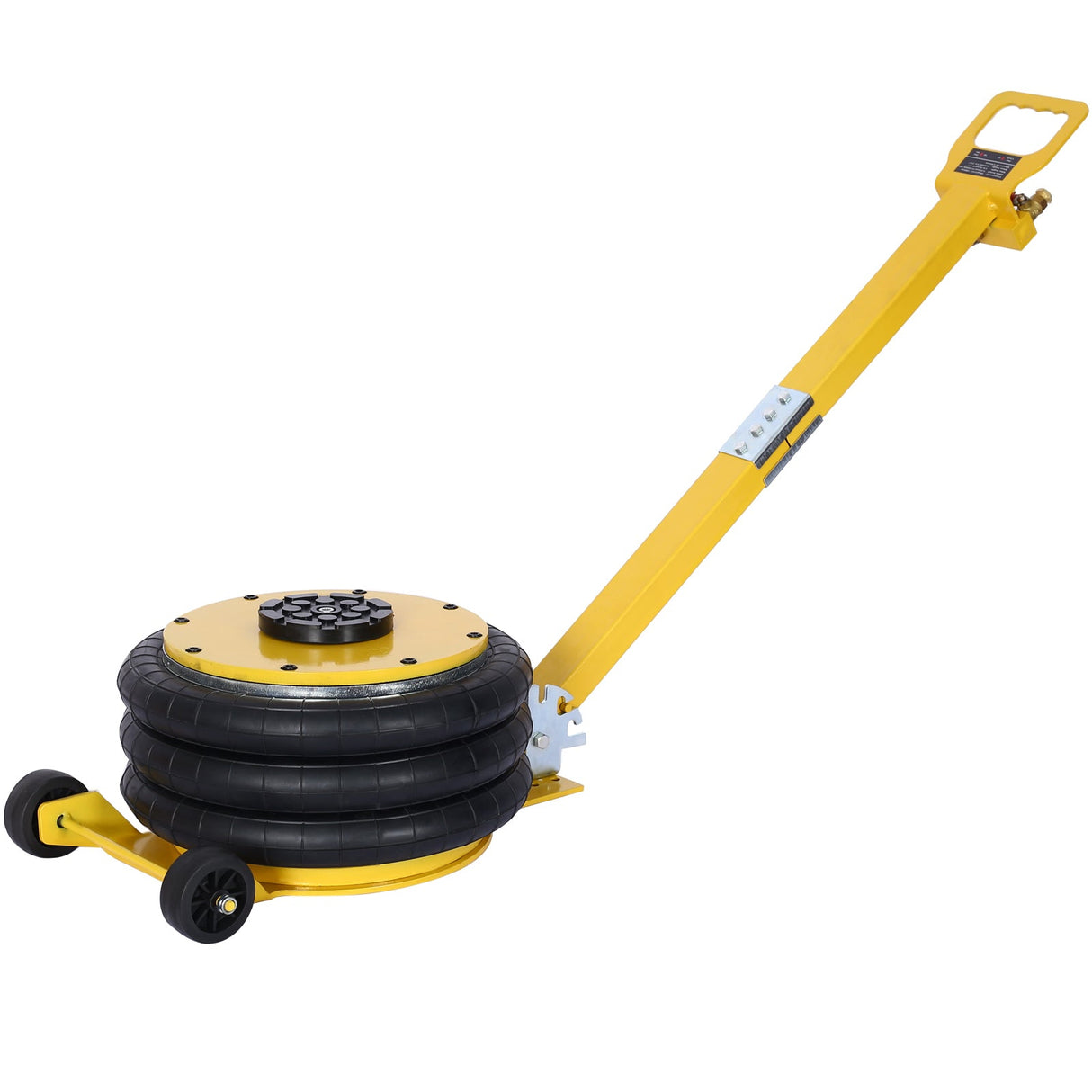 5T Triple Bag Air Jack Pneumatic Lifting 16in Capacity 11000lbs Easy - Collapsing Terrain Yellow - Fab Heavy Parts