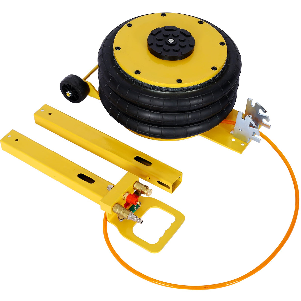 5T Triple Bag Air Jack Pneumatic Lifting 16in Capacity 11000lbs Easy - Collapsing Terrain Yellow - Fab Heavy Parts