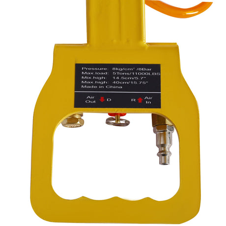 5T Triple Bag Air Jack Pneumatic Lifting 16in Capacity 11000lbs Easy - Collapsing Terrain Yellow - Fab Heavy Parts