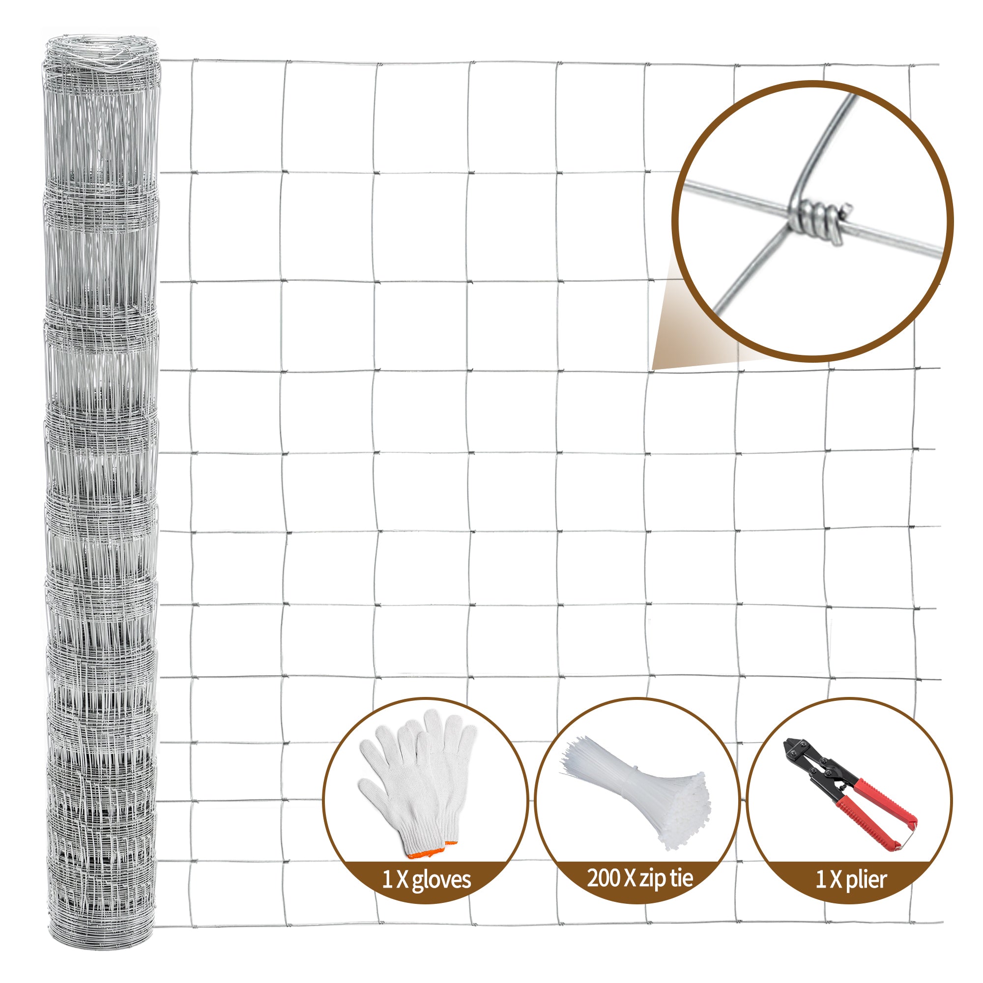 5x164 ft Advanced Weave Farm Enclosures Galvanized Farm Fence - Fab Heavy Parts