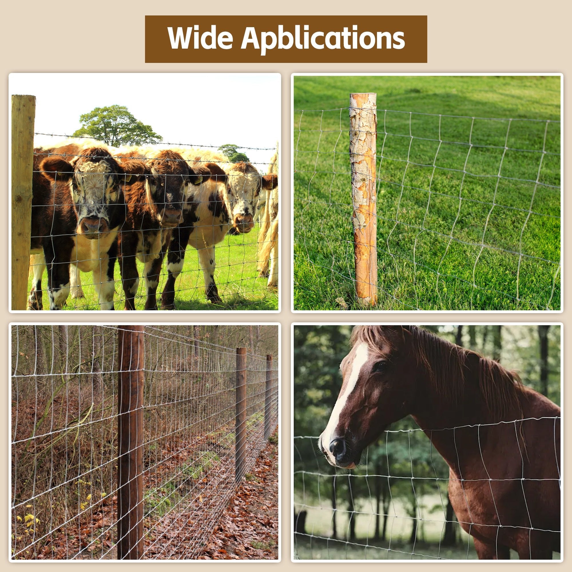 5x164 ft Advanced Weave Farm Enclosures Galvanized Farm Fence - Fab Heavy Parts