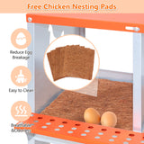 6 - Bay Metal Chicken Nesting Box Wall Mount Easy Egg Collection Vented Galvanized Steel - Orange - Fab Heavy Parts