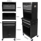6 - Drawer Tool Storage Cabinet High Capacity Rolling Chest with Wheels and Drawers Black - Fab Heavy Parts
