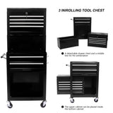6 - Drawer Tool Storage Cabinet High Capacity Rolling Chest with Wheels and Drawers Black - Fab Heavy Parts