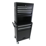 6 - Drawer Tool Storage Cabinet High Capacity Rolling Chest with Wheels and Drawers Black - Fab Heavy Parts