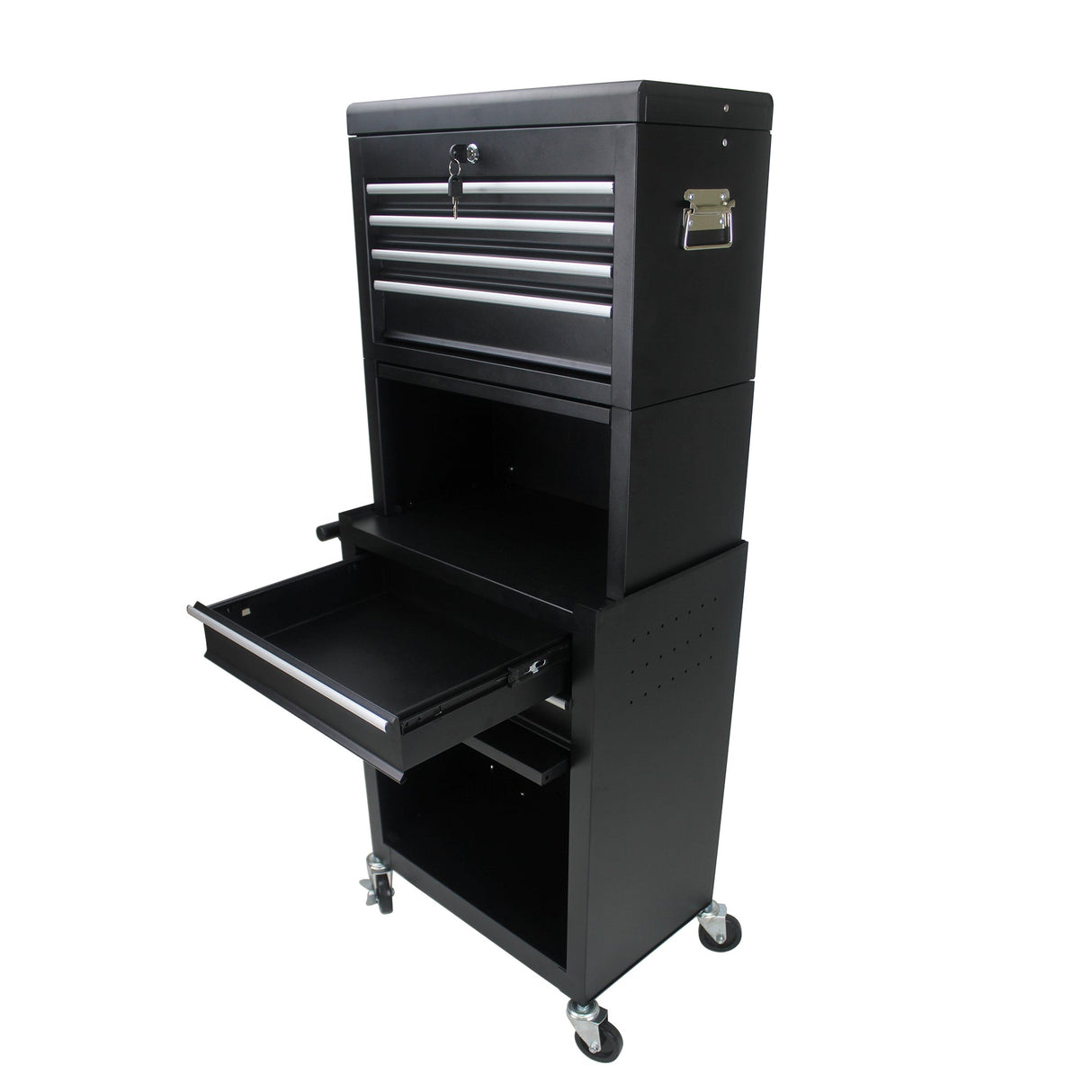 6 - Drawer Tool Storage Cabinet High Capacity Rolling Chest with Wheels and Drawers Black - Fab Heavy Parts