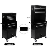 6 - Drawer Tool Storage Cabinet High Capacity Rolling Chest with Wheels and Drawers Black - Fab Heavy Parts