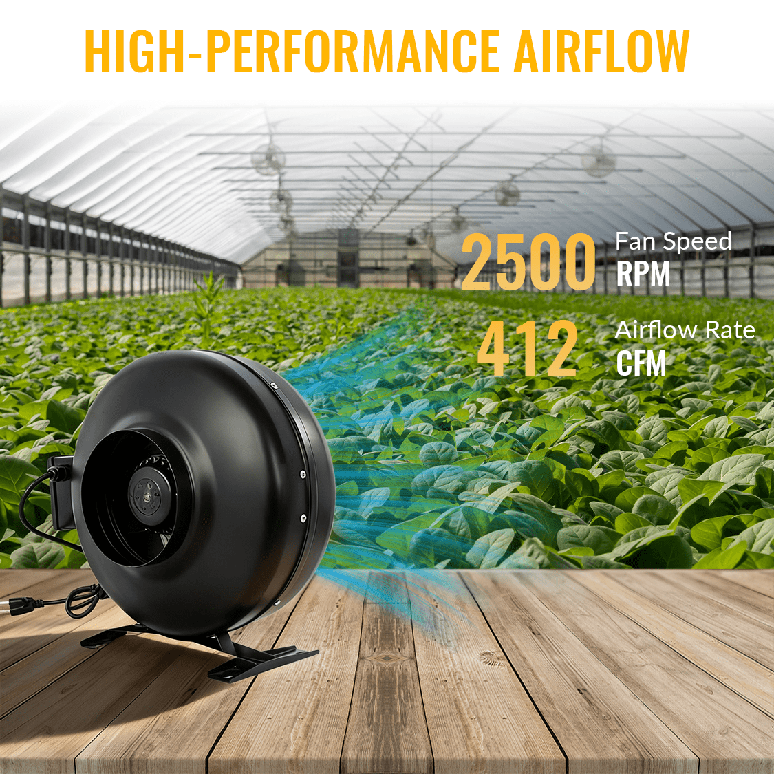 6 - Inch 412 CFM Inline Duct Fan Air Circulation Vent Blower - Fab Heavy Parts