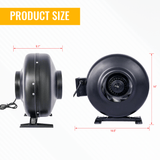 6 - Inch 412 CFM Inline Duct Fan Air Circulation Vent Blower - Fab Heavy Parts