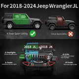 6 Inch Powder Coated Running Boards Side Steps Fits For 2018 - 2025 Jeep Wrangler JL 4 Door - Fab Heavy Parts
