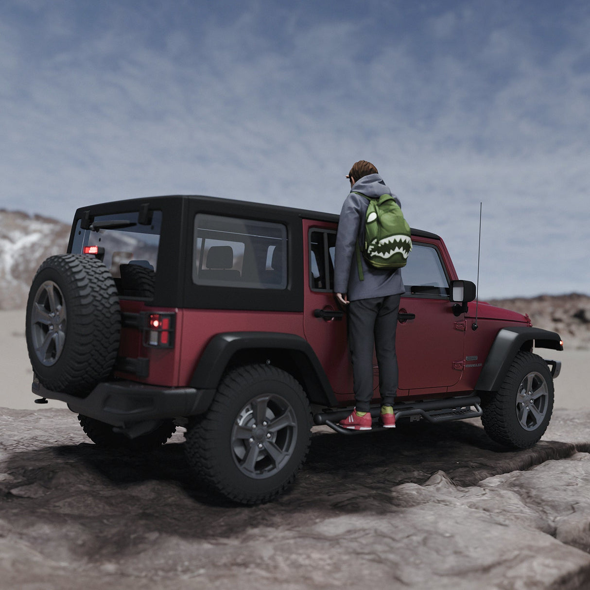 6 Inch Powder Coated Running Boards Side Steps Fits For 2018 - 2025 Jeep Wrangler JL 4 Door - Fab Heavy Parts