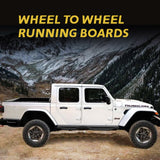 6 Inch Running Boards Fits For 2018 - 2025 Jeep Gladiator JT 4 Full Size Doors Two Stairs Coated Black Powder Coated Side Steps - Fab Heavy Parts