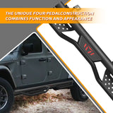 6 Inch Running Boards Fits For 2018 - 2025 Jeep Gladiator JT 4 Full Size Doors Two Stairs Coated Black Powder Coated Side Steps - Fab Heavy Parts