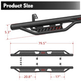 6 Inch Running Boards Fits For 2024 - 2025 Toyota Tacoma Double/Crew Cab 4 Full Doors Coated Black Powder Coated Side Steps - Fab Heavy Parts