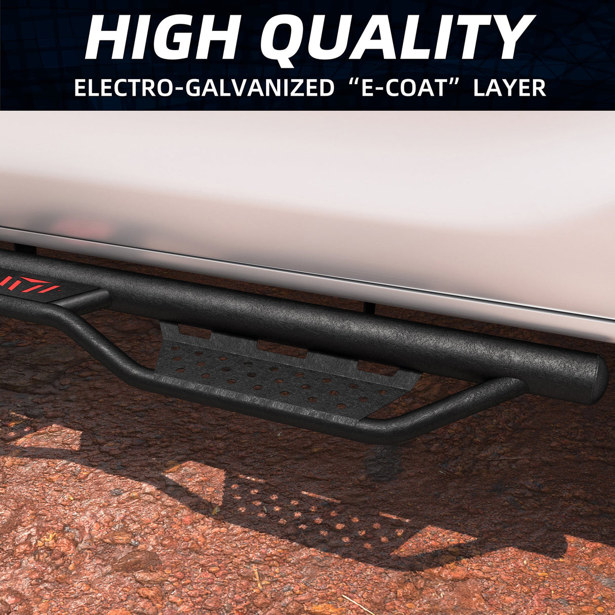 6 Inch Running Boards Fits For 2024 - 2025 Toyota Tacoma Double/Crew Cab 4 Full Doors Coated Black Powder Coated Side Steps - Fab Heavy Parts