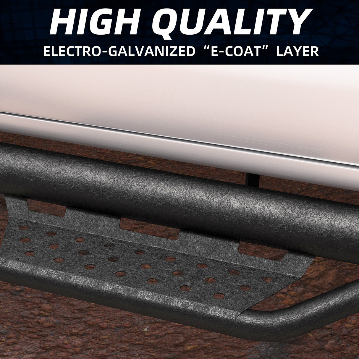 6 Inch Running Boards Fits For 2024 - 2025 Toyota Tacoma Double/Crew Cab 4 Full Doors Coated Black Powder Coated Side Steps - Fab Heavy Parts