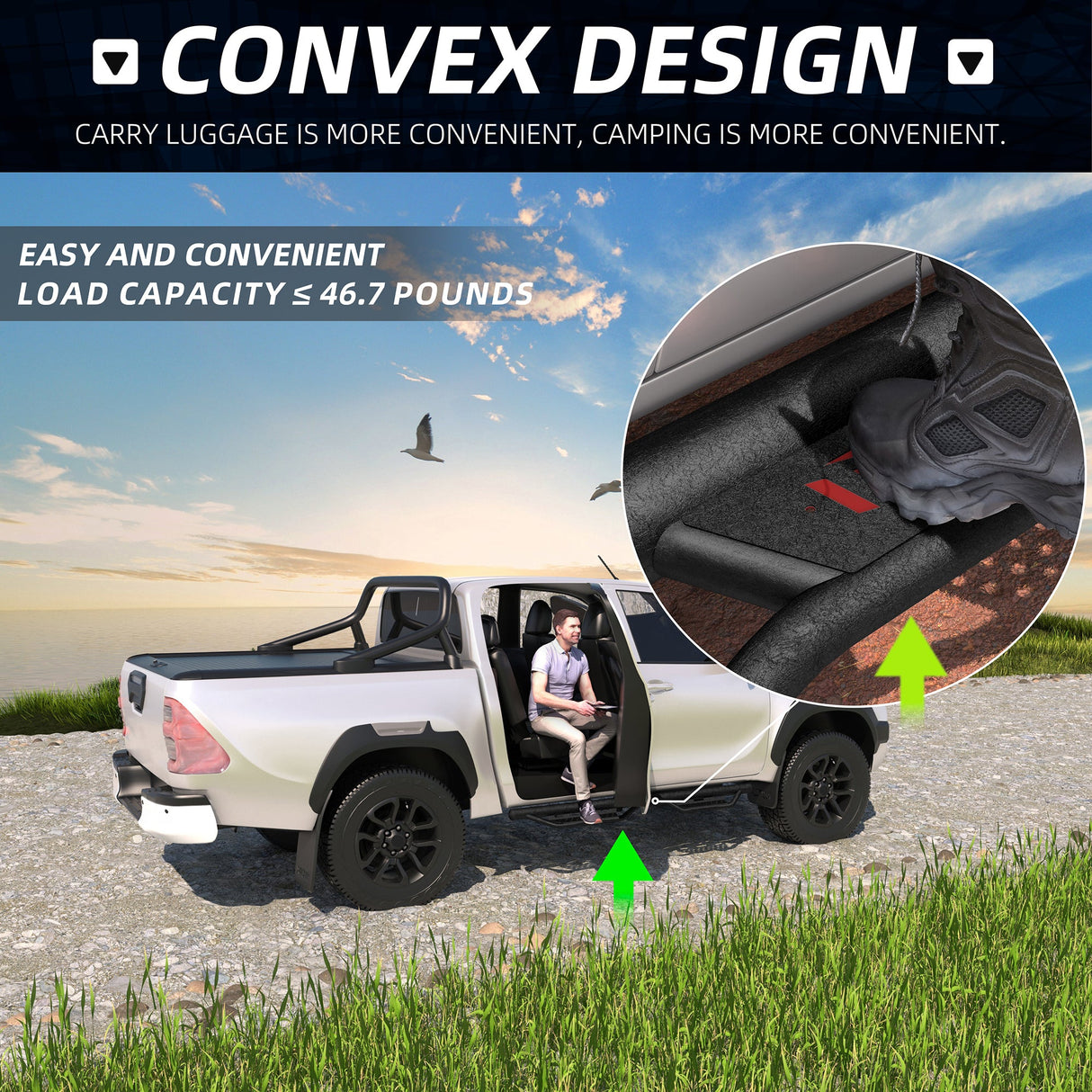 6 Inch Running Boards Fits For 2024 - 2025 Toyota Tacoma Double/Crew Cab 4 Full Doors Coated Black Powder Coated Side Steps - Fab Heavy Parts