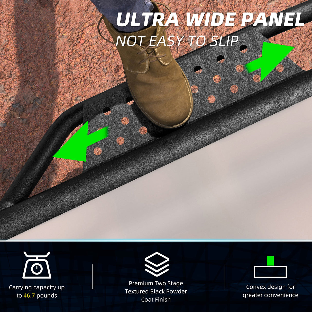 6 Inch Running Boards Fits For 2024 - 2025 Toyota Tacoma Double/Crew Cab 4 Full Doors Coated Black Powder Coated Side Steps - Fab Heavy Parts