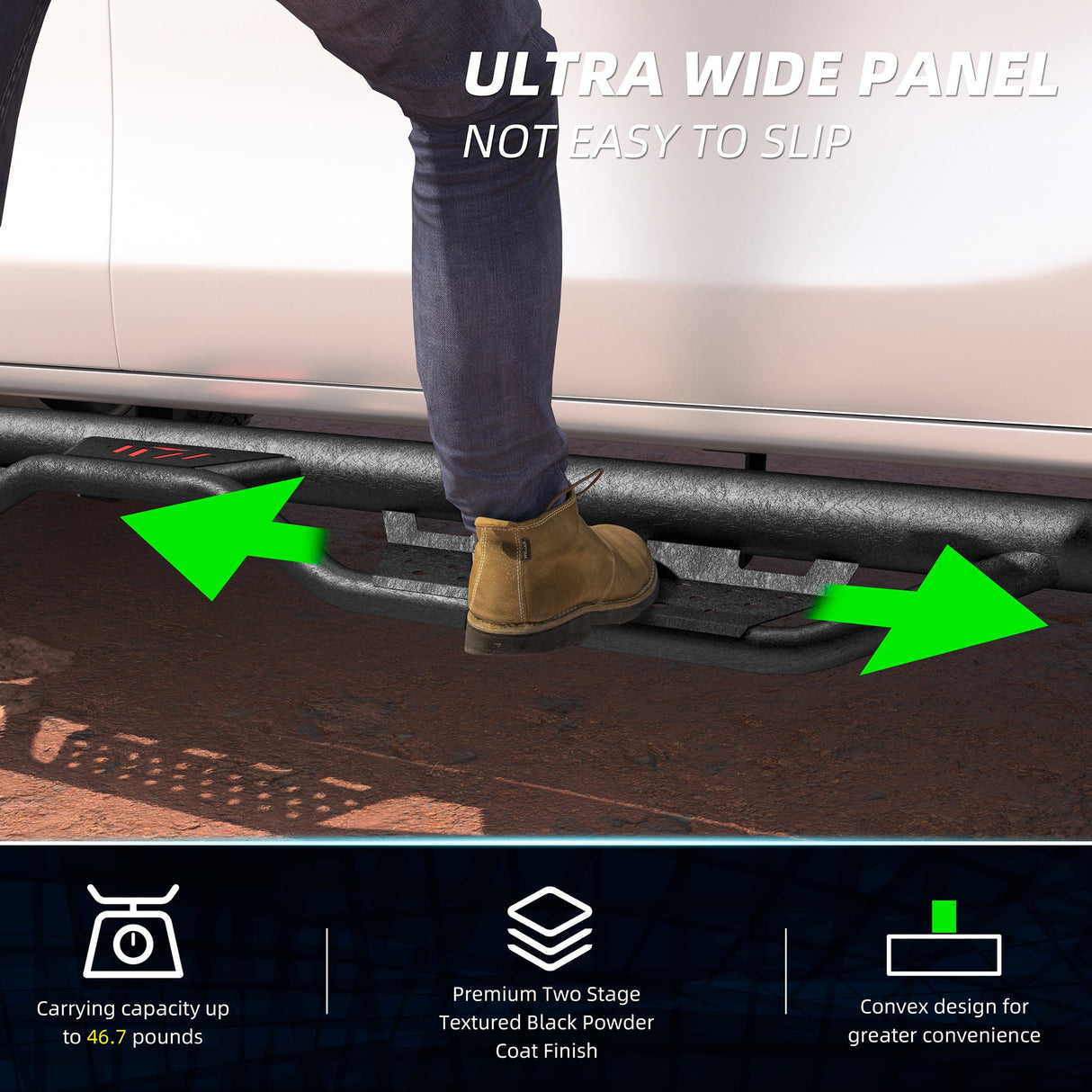 6 Inch Running Boards Fits For 2024 - 2025 Toyota Tacoma Double/Crew Cab 4 Full Doors Coated Black Powder Coated Side Steps - Fab Heavy Parts