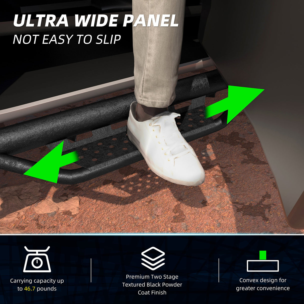 6 Inch Running Boards Fits For 2024 - 2025 Toyota Tacoma Double/Crew Cab 4 Full Doors Coated Black Powder Coated Side Steps - Fab Heavy Parts