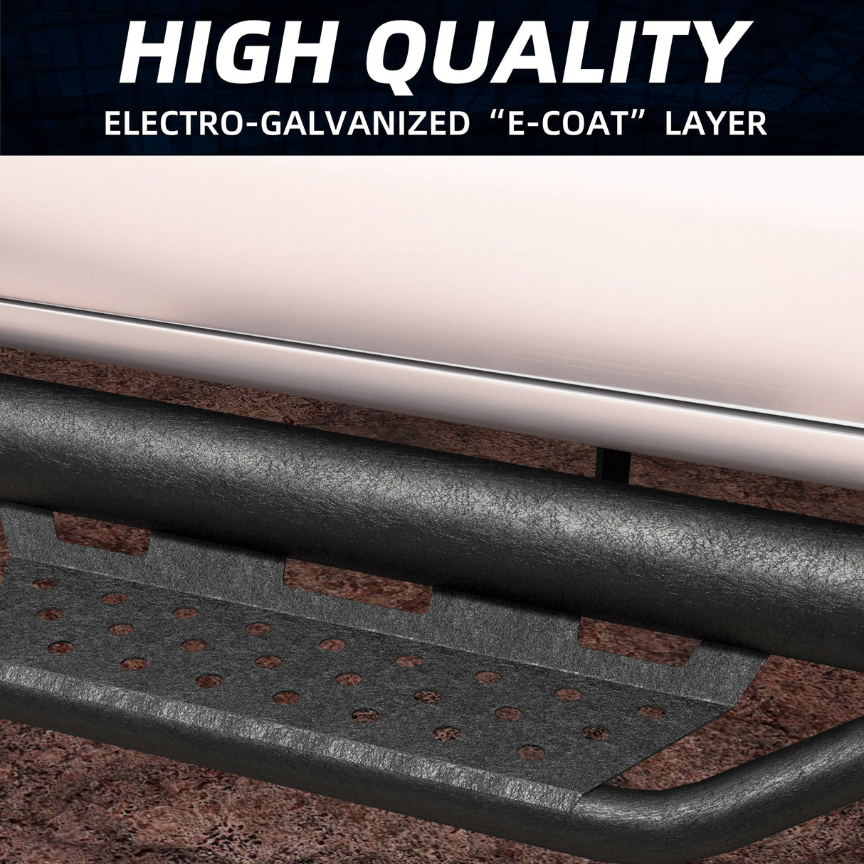 6 Inch Running Boards Fits For 2024 - 2025 Toyota Tacoma Double/Crew Cab 4 Full Doors Coated Black Powder Coated Side Steps - Fab Heavy Parts