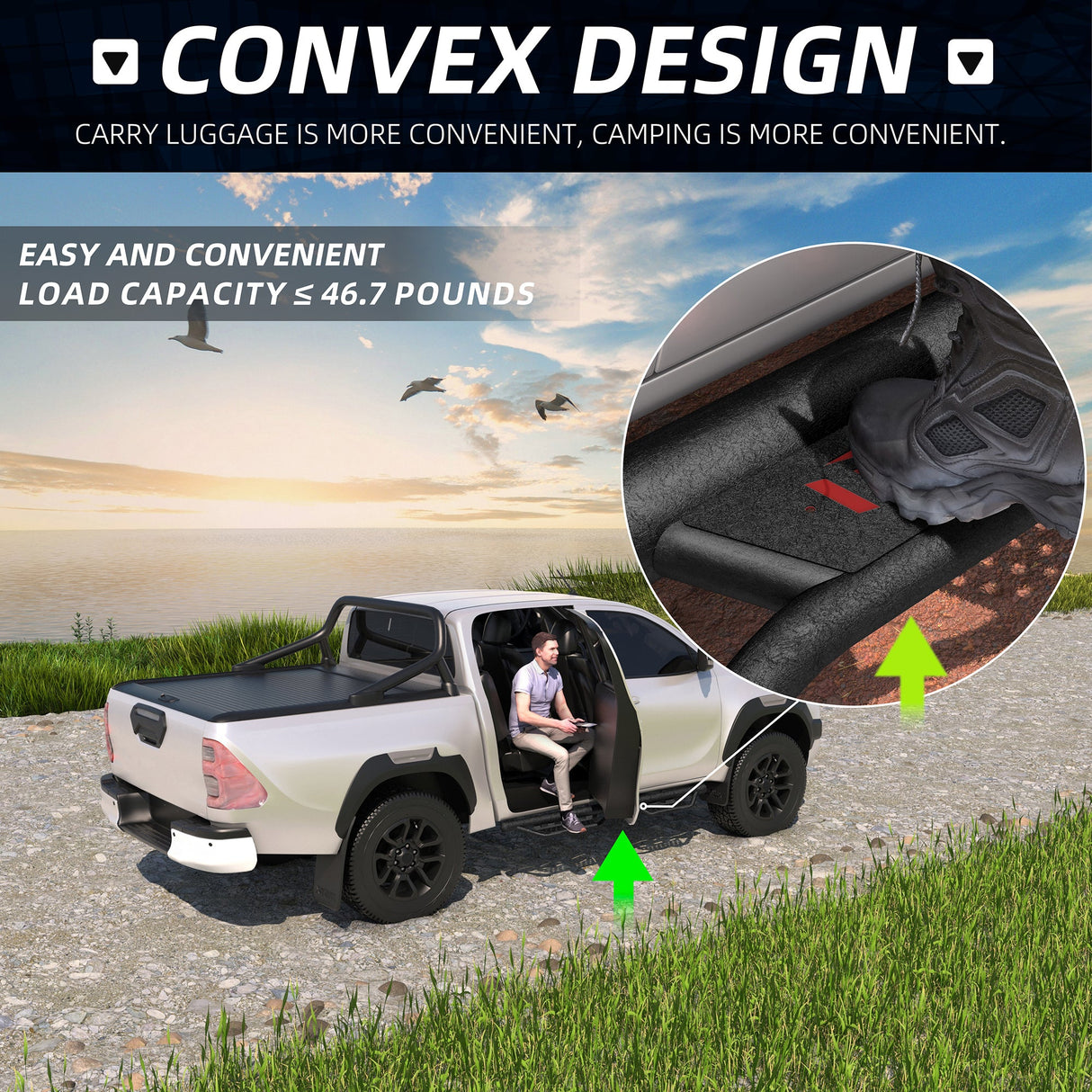 6 Inch Running Boards Fits For 2024 - 2025 Toyota Tacoma Double/Crew Cab 4 Full Doors Coated Black Powder Coated Side Steps - Fab Heavy Parts