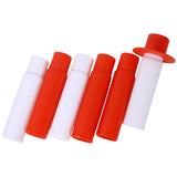 6 Pack Traffic Delineator Post Cones with Fillable Base Adjustable Safety Barrier with 5Ft Plastic Chain - White+Red - Fab Heavy Parts