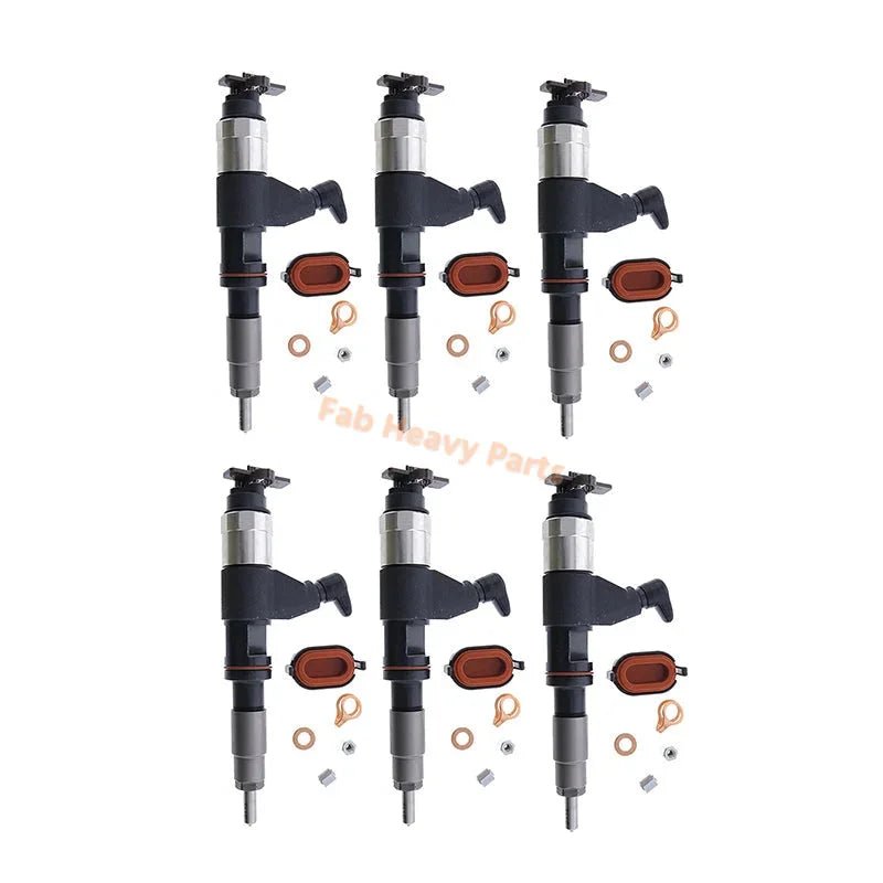 6 PCS Common Rail Injector for Denso 095000 - 6310 Fits for John Deere RE546784 RE531209 RE530362 - Fab Heavy Parts