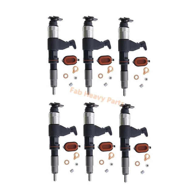 6 PCS Common Rail Injector for Denso 095000 - 6310 Fits for John Deere RE546784 RE531209 RE530362 - Fab Heavy Parts