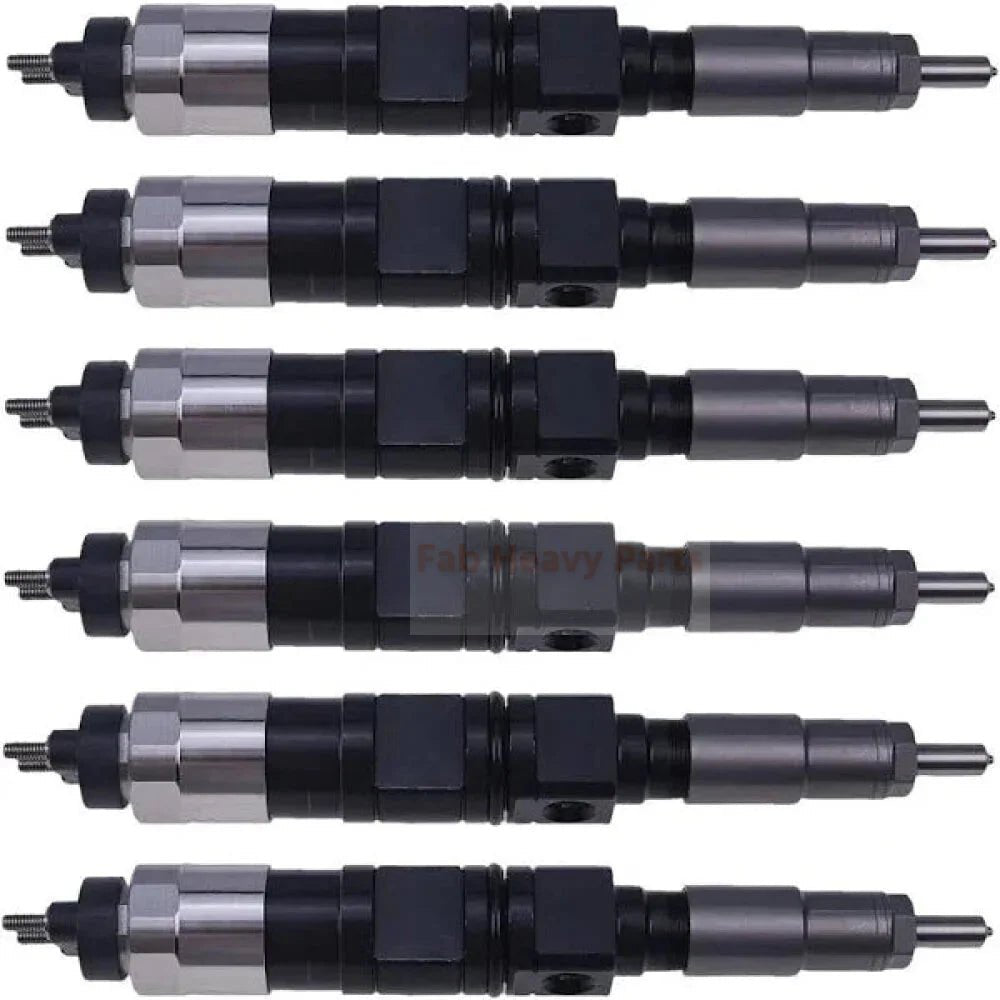 6 PCS Fuel Injector 095000 - 6492 Fits for John Deere 6068 E210LC E240LC 670G - Fab Heavy Parts