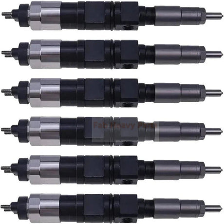 6 PCS Fuel Injector 095000 - 6492 Fits for John Deere 6068 E210LC E240LC 670G - Fab Heavy Parts