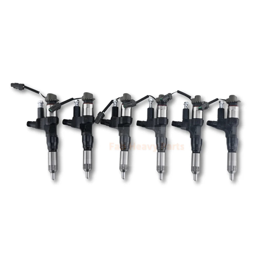 6 PCS Fuel Injector 095000-6594 0950006594 Fits for Kobelco SK300-8 SK330-8 SK350 for Hino J08E 3.8L 4.7L 5.0L 6.5L 7.7L