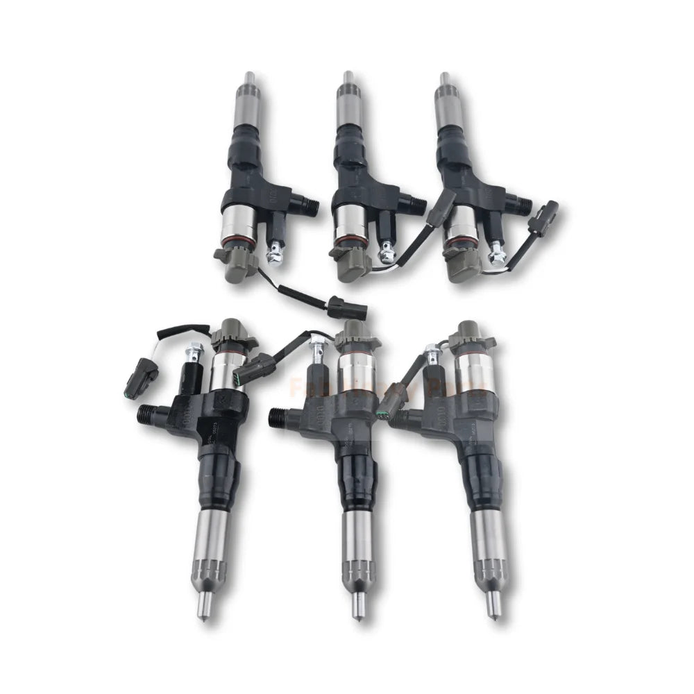 6 PCS Fuel Injector 095000-6594 0950006594 Fits for Kobelco SK300-8 SK330-8 SK350 for Hino J08E 3.8L 4.7L 5.0L 6.5L 7.7L