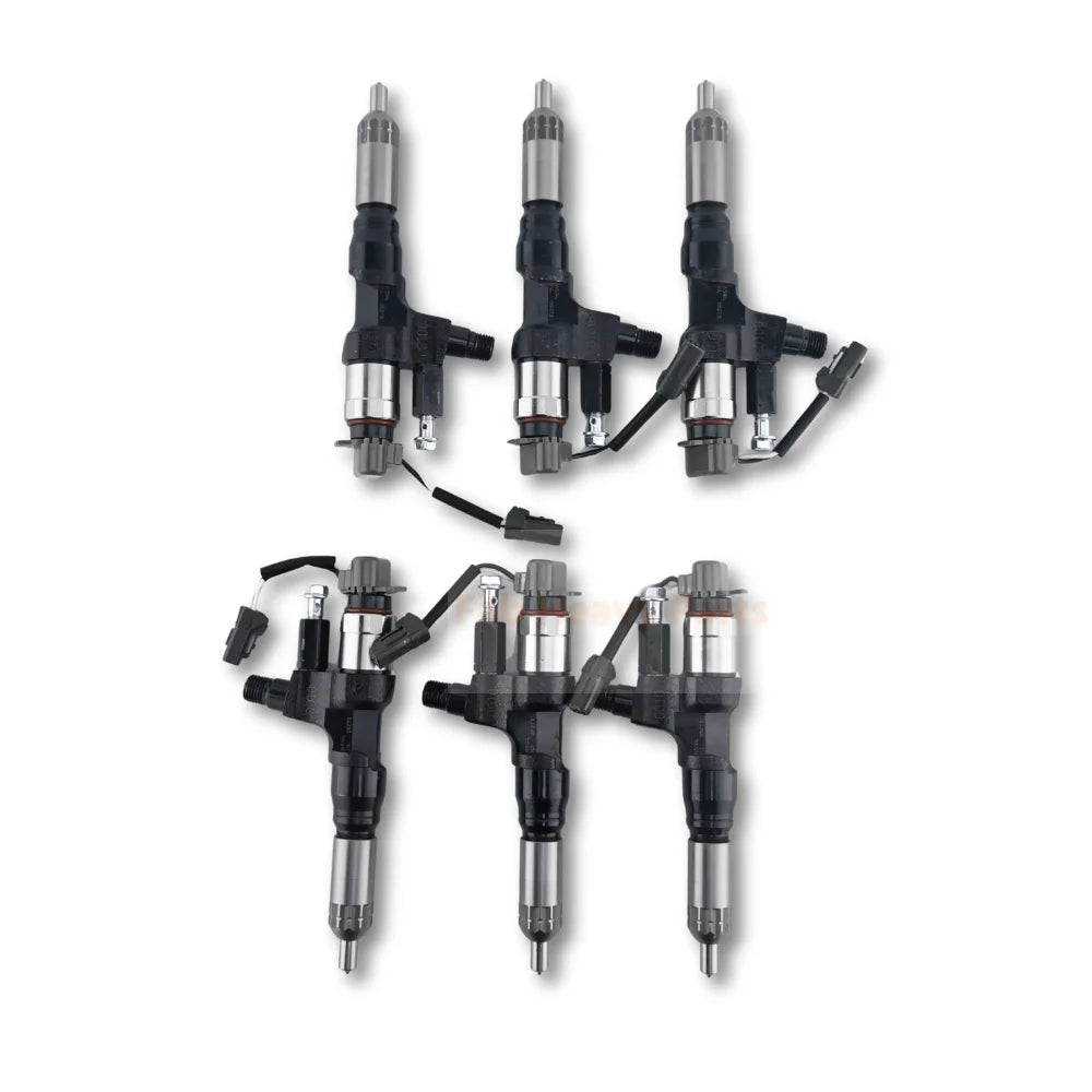 6 PCS Fuel Injector 095000-6594 0950006594 Fits for Kobelco SK300-8 SK330-8 SK350 for Hino J08E 3.8L 4.7L 5.0L 6.5L 7.7L