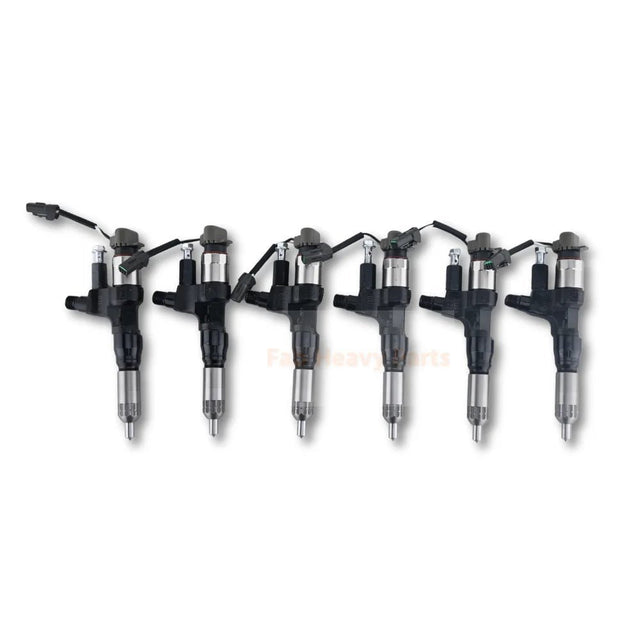 6 PCS Fuel Injector 095000 - 6594 for Hino J08E 3.8L 4.7L 5.0L 6.5L 7.7L Kobelco SK350 Final clearance - Fab Heavy Parts