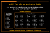 6 PCS Fuel Injector 0R-3418 0R3418 Fits for Caterpillar CAT Engine 3304 3304B 3306 3306B Excavator 215 219 225 229 235 E240 E300 - Fab Heavy Parts