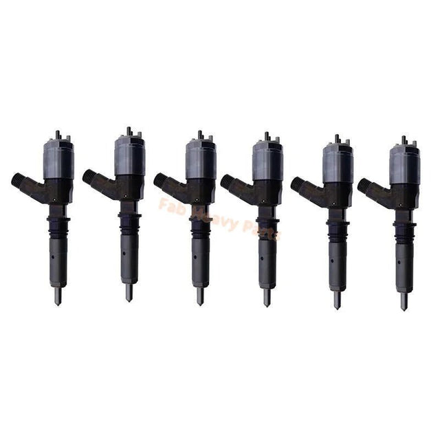 6 PCS Fuel Injector 260 - 5656 2605656 Fits for Caterpillar CAT Engine C6.4 Excavator 320D 320D L, Remanufactured - Fab Heavy Parts