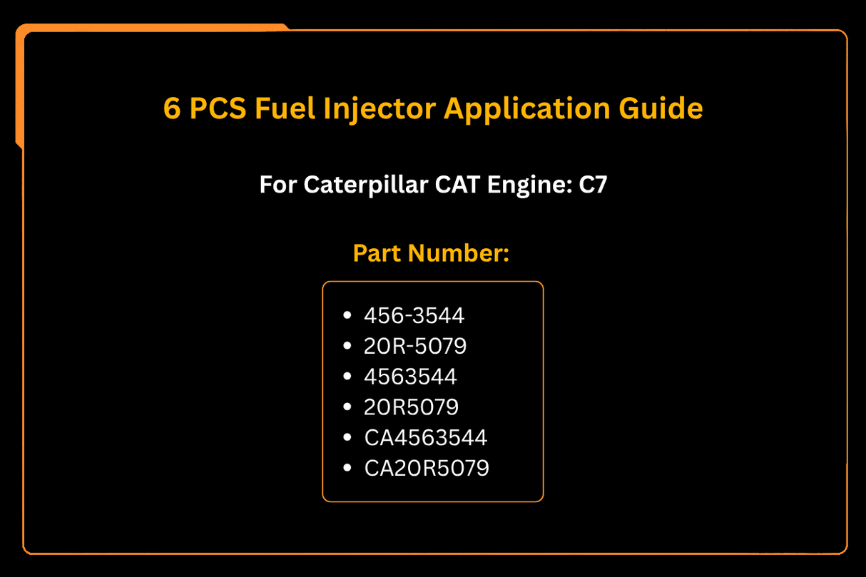 6 PCS Fuel Injector 456-3544 4563544 20R-5079 20R5079 Fits for Caterpillar CAT Engine C7 - Fab Heavy Parts