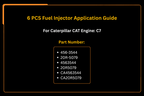 6 PCS Fuel Injector 456-3544 4563544 20R-5079 20R5079 Fits for Caterpillar CAT Engine C7 - Fab Heavy Parts