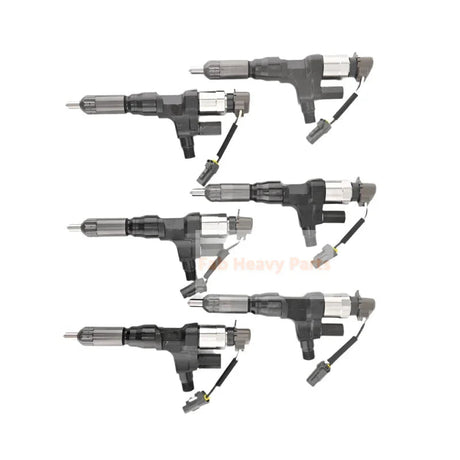 6 PCS Fuel Injector VH23670E0010 for Hino Engine J08E Kobelco Excavator SK350 - 9 SK200 - 8 SK260 - 8 - Fab Heavy Parts