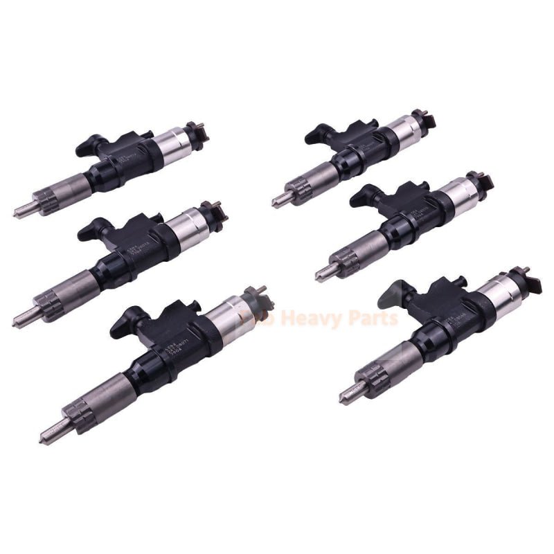 6 Pcs Fuel Injectors 095000 - 6384 Fits For Isuzu 7.8L 6HK1 Common Rail Injector 6384 - Fab Heavy Parts