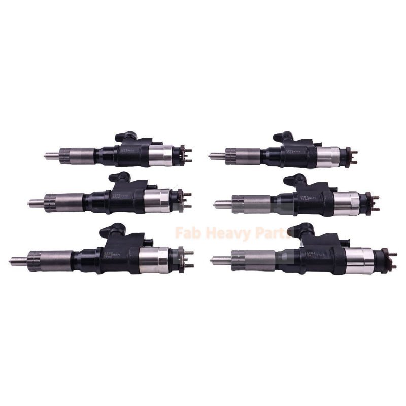 6 Pcs Fuel Injectors 095000 - 6384 Fits For Isuzu 7.8L 6HK1 Common Rail Injector 6384 - Fab Heavy Parts