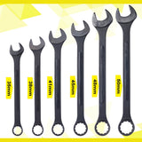 6 PCS Jumbo Combination Wrench Set Extra Large Metric 1 - 3/8'' to 2'' Black Oxide with Pouch - Fab Heavy Parts