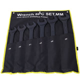 6 PCS Jumbo Combination Wrench Set Extra Large Metric 1 - 3/8'' to 2'' Black Oxide with Pouch - Fab Heavy Parts