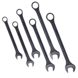 6 PCS Jumbo Combination Wrench Set Extra Large Metric 1 - 3/8'' to 2'' Black Oxide with Pouch - Fab Heavy Parts