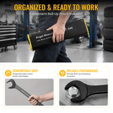 6 PCS SAE Jumbo Combination Angle Wrench Set Extra Large Black-Oxide Jumbo Combo Angle Wrench Set 1-3/8“ - 2” with Pouch - Fab Heavy Parts