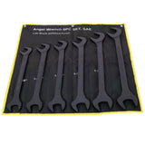 6 PCS SAE Jumbo Combination Angle Wrench Set Extra Large Black-Oxide Jumbo Combo Angle Wrench Set 1-3/8“ - 2” with Pouch - Fab Heavy Parts