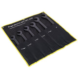 6 PCS SAE Jumbo Combination Angle Wrench Set Extra Large Black-Oxide Jumbo Combo Angle Wrench Set 1-3/8“ - 2” with Pouch - Fab Heavy Parts
